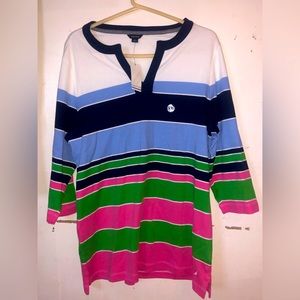 Nautica| Women’s size XL stripped Y-Neck